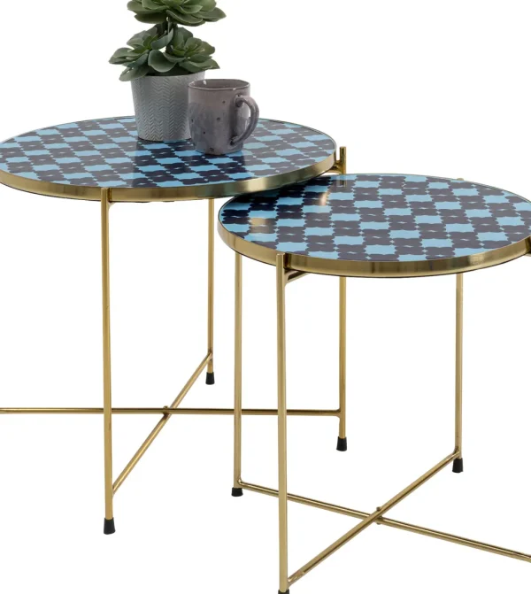 Sohvapöydät>KARE Design Priya Blue Sivupöytä (2/Setti)