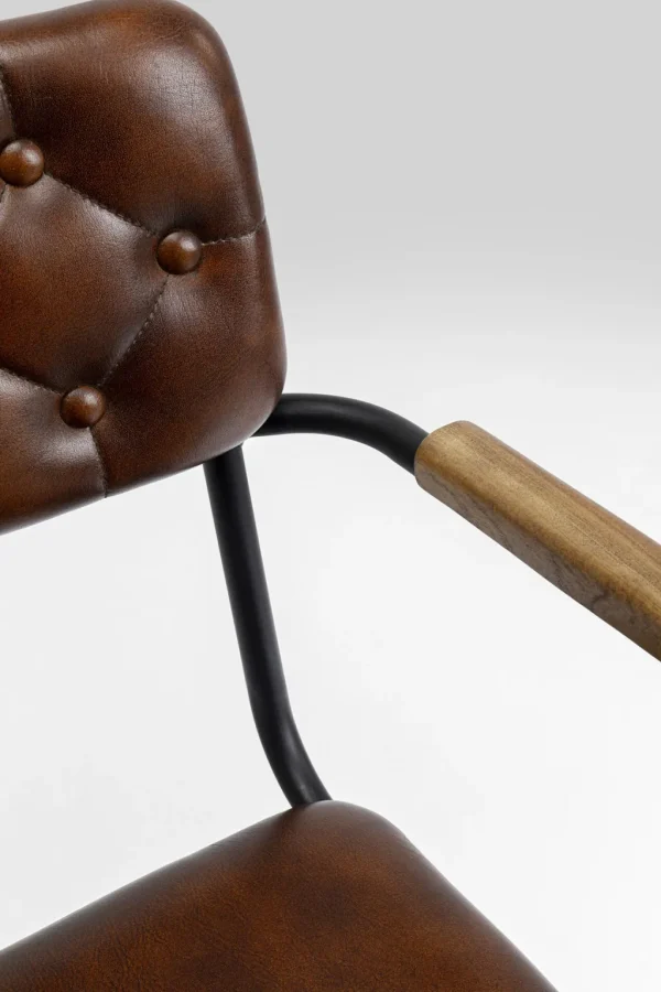Tuolit>KARE Design Salsa Tuoli Käsinojilla- Nahkaa, Ruskea, Metalli