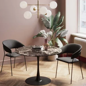 Pöydät>KARE Design Schickeria Pyöreä Pöytä - Marmorikuvioitu, Musta Ø110cm