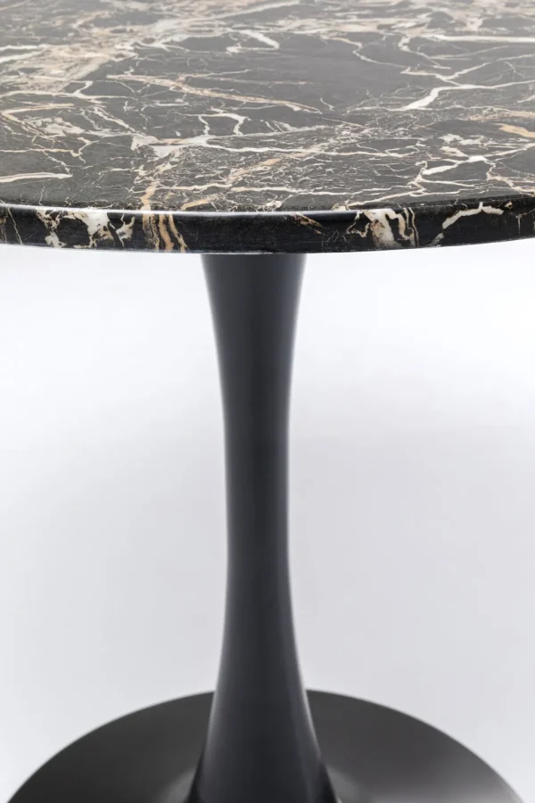 Pöydät>KARE Design Schickeria Pyöreä Pöytä - Marmorikuvioitu, Musta Ø80cm