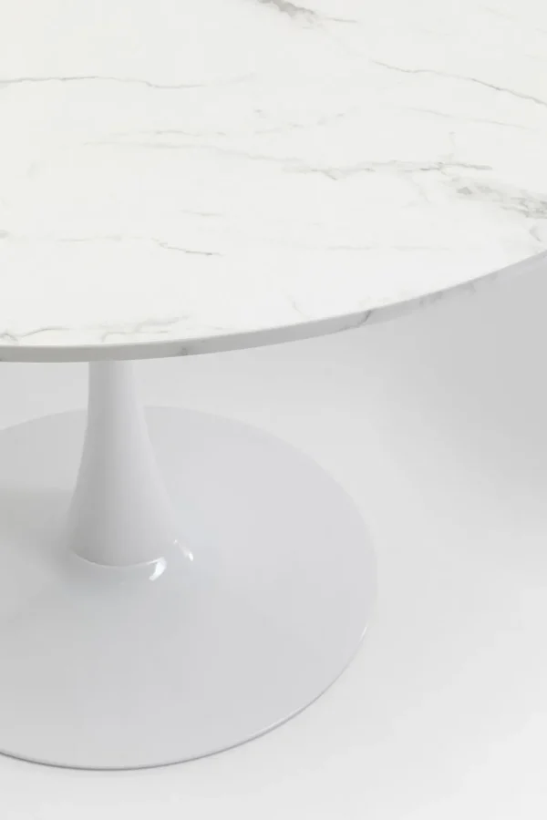 Pöydät>KARE Design Schickeria Pyöreä Pöytä - Marmorikuvioitu, Valkoinen Ø110cm