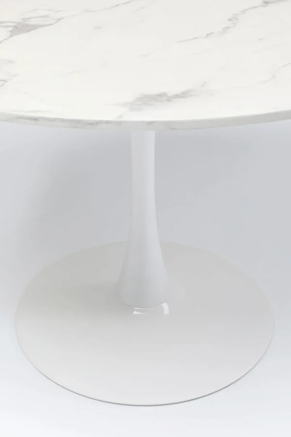 Pöydät>KARE Design Schickeria Pyöreä Pöytä -marmorikuvioitu, Valkoinen Ø80cm