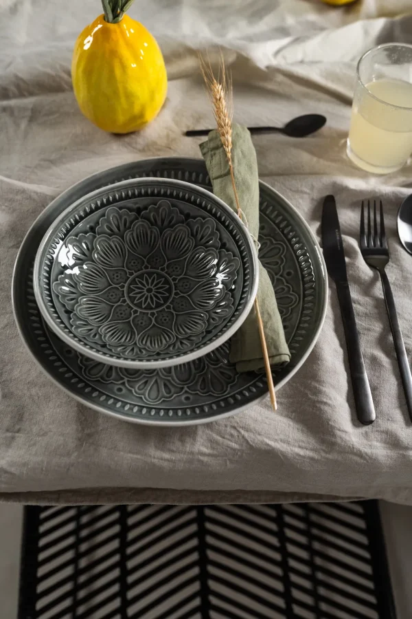 Lautaset>KARE Design Sicilia Mandala Grey Lautanen Ø27cm