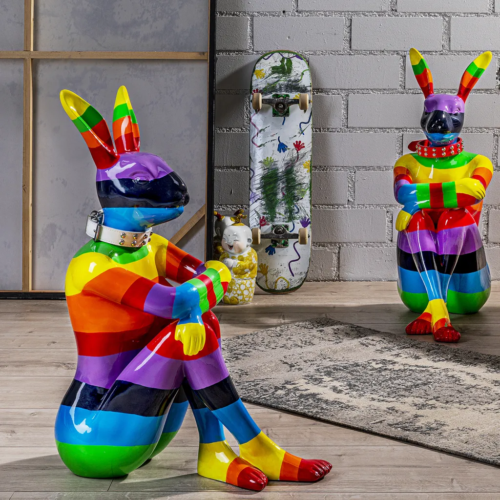 sitting_rabbit_rainbow_pupu_jnis_koristeesine_cm_0.webp Jalalliset Koriste-Esineet>KARE Design Sitting Rabbit Rainbow Pupu, Jänis Koriste-esine 80cm