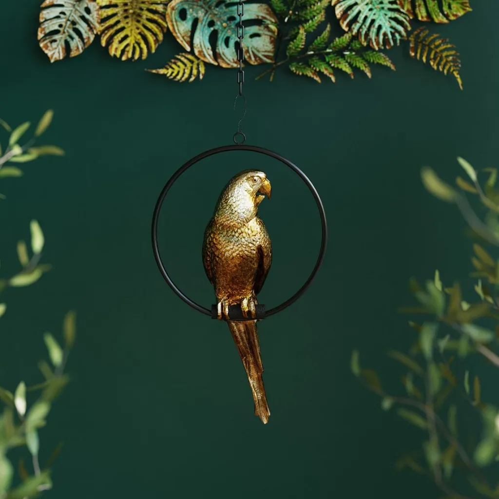 swinging_parrot_papukaija_ripustettava_koristeesine_kulta_0.webp Roikkuvat Koriste-Esineet>KARE Design Swinging Parrot Papukaija Ripustettava Koriste-esine, Kulta