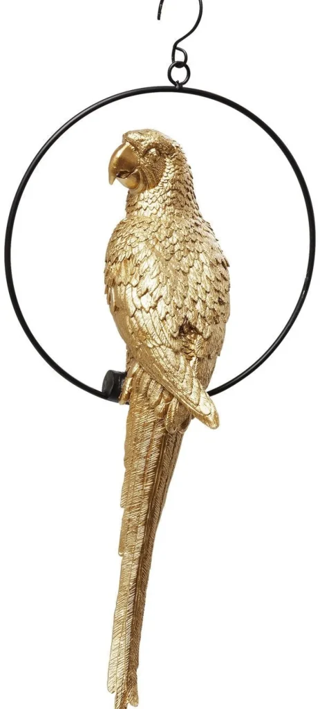 Roikkuvat Koriste-Esineet>KARE Design Swinging Parrot Papukaija Ripustettava Koriste-esine, Kulta