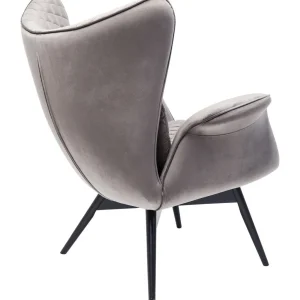 Nojatuolit>KARE Design Tudor Nojatuoli, Samettia, Hopeanharmaa