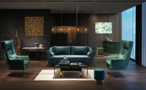 Sohvat | Olohuone>KARE Design Vegas Forever Sohva 3-istuttava, Sinivihreä