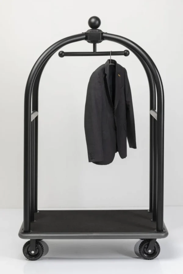 Jalalliset Vaatenaulakot>KARE Design VIP Baggage Trolley Vegas Matkalaukkuvaunu, Matta Musta