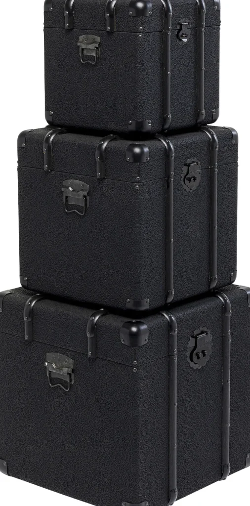 Senkit | Olohuone>KARE Design Voyage Säilytyslaatikot Musta (3/Setti)