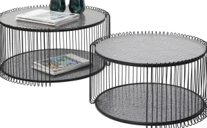 Sohvapöydät>KARE Design Wire Double Bubble Sohvapöytä Musta (2/Setti)