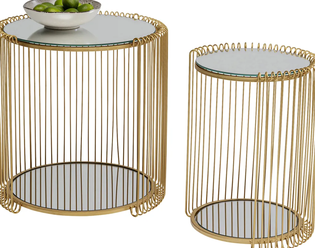 wire_double_sivupyt_messinki_setti_0.webp Sohvapöydät | Olohuone>KARE Design Wire Double Sivupöytä, Messinki (2/Setti)