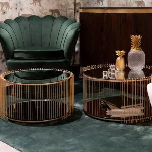Sohvapöydät | Olohuone>KARE Design Wire Double Sohvapöytä, Messinki (2/Setti)