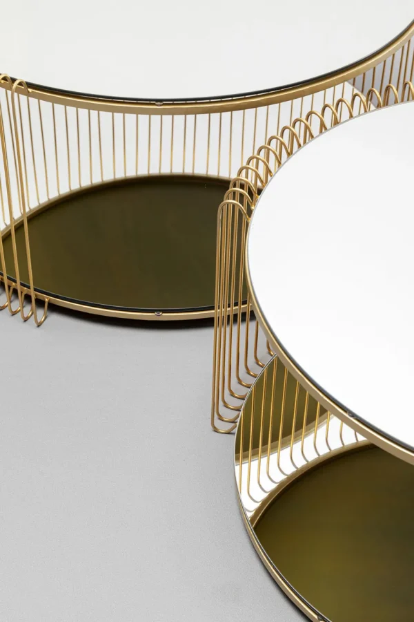 Sohvapöydät | Olohuone>KARE Design Wire Double Sohvapöytä, Messinki (2/Setti)
