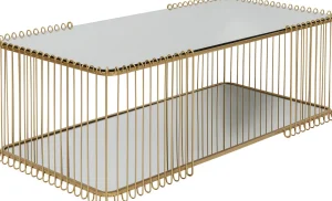 Sohvapöydät>KARE Design Wire Double Sohvapöytä Messinki 120x60cm