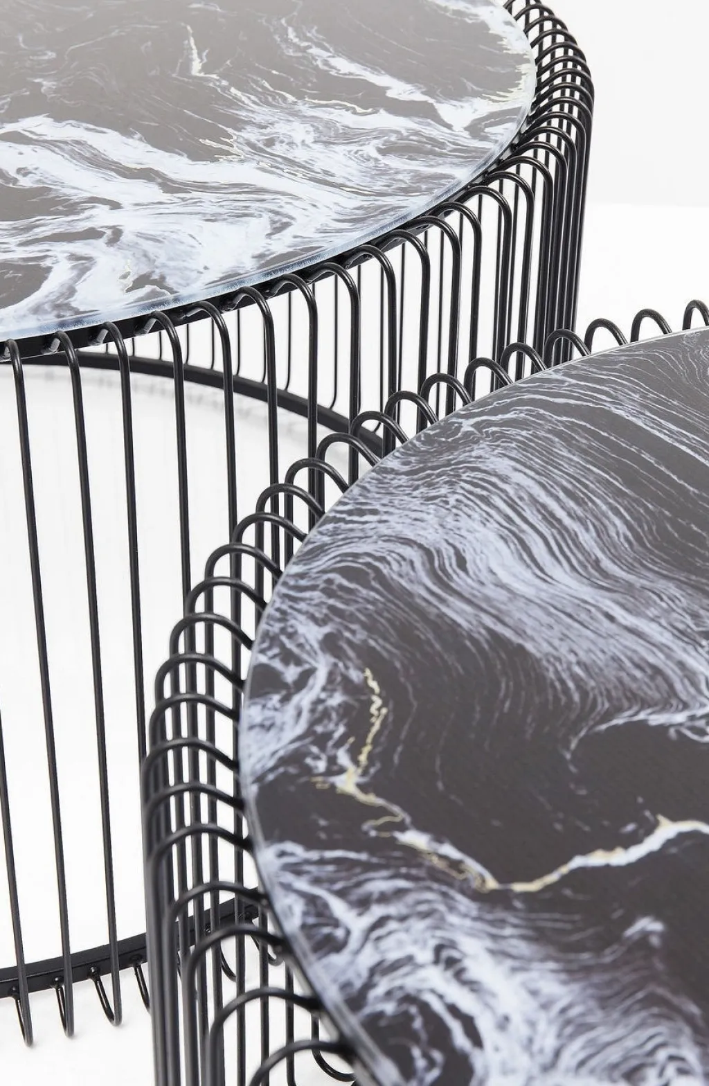 wire_glass_marble_sohvapyt__marmorilasi_musta_setti_7.webp Sohvapöydät | Olohuone>KARE Design Wire Glass Marble Sohvapöytä - Marmorilasi, Musta (2/Setti)