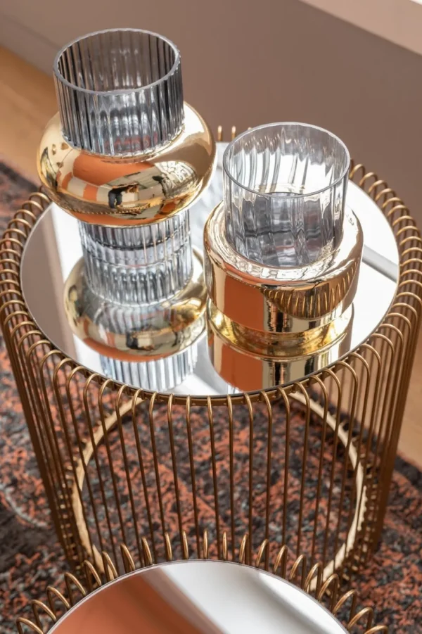 Sohvapöydät | Olohuone>KARE Design Wire Sivupöytä, Messinki (2/Setti)