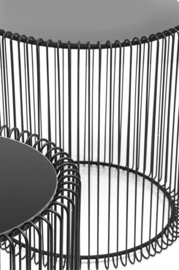 Sohvapöydät>KARE Design Wire Sivupöytä, Musta Ø44cm (2/Setti)