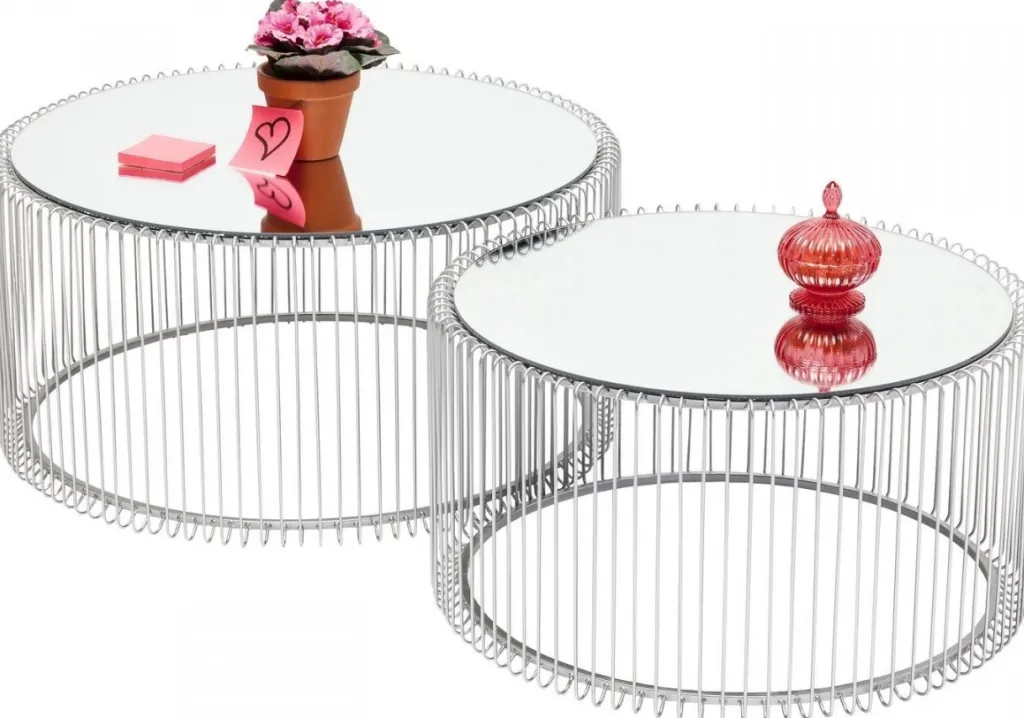 wire_sohvapyt_hopea_setti_1.webp Sohvapöydät>KARE Design Wire Sohvapöytä Hopea (2/Setti)