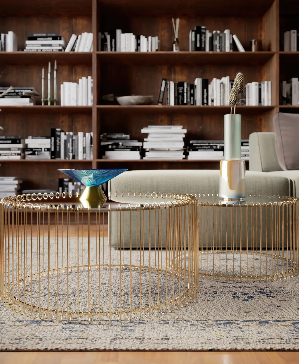 wire_sohvapyt_messinki_setti_15.webp Sohvapöydät | Olohuone>KARE Design Wire Sohvapöytä, Messinki (2/Setti)