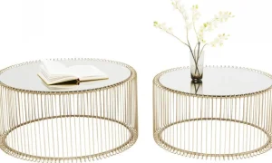 Sohvapöydät | Olohuone>KARE Design Wire Sohvapöytä, Messinki (2/Setti)