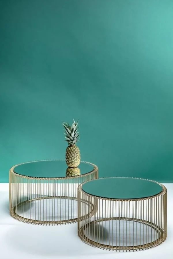 Sohvapöydät | Olohuone>KARE Design Wire Sohvapöytä, Messinki (2/Setti)