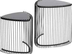 Sohvapöydät | Olohuone>KARE Design Wire Triangle Sivupöytä, Musta (2/Setti)