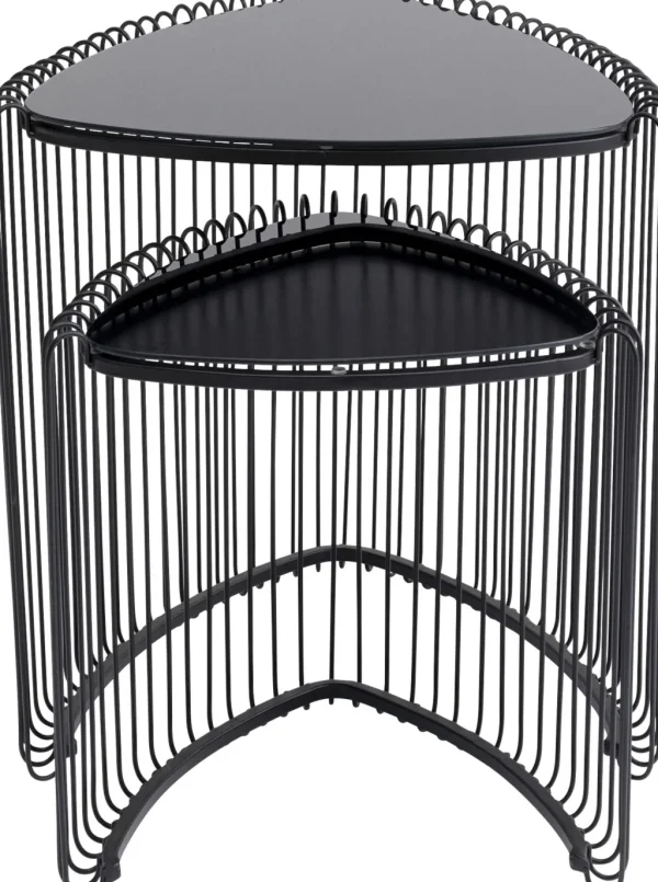Sohvapöydät | Olohuone>KARE Design Wire Triangle Sivupöytä, Musta (2/Setti)