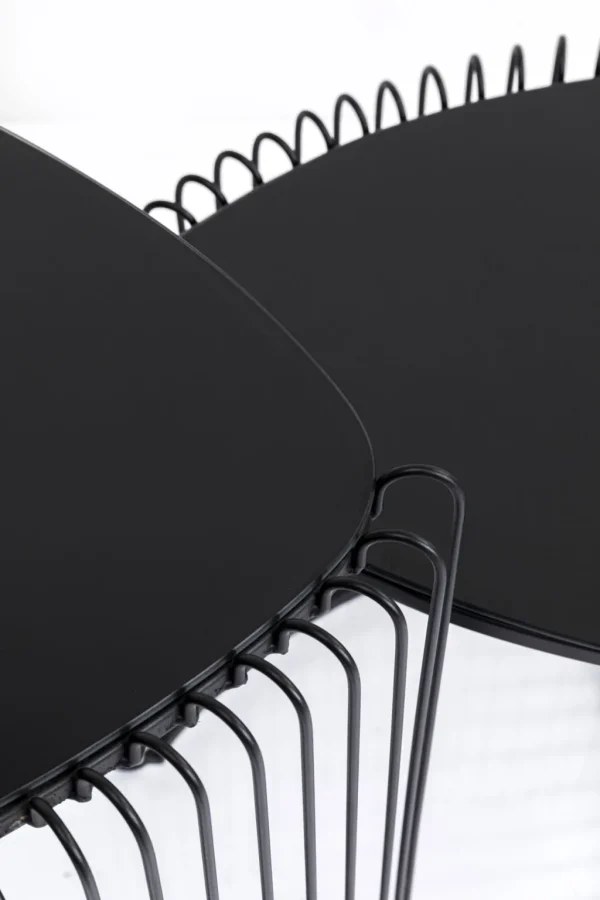 Sohvapöydät | Olohuone>KARE Design Wire Triangle Sivupöytä, Musta (2/Setti)