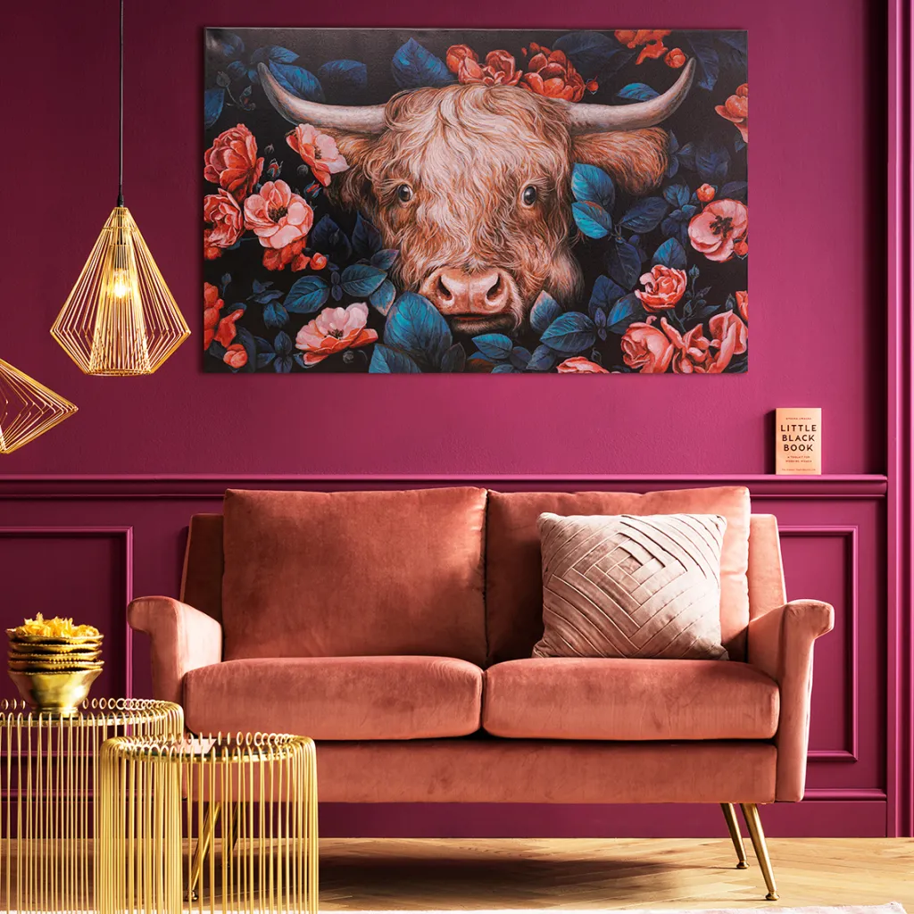 yak_in_flower_canvas_tauluxcm_0.webp Taulut>KARE Design Yak In Flower Canvas Taulu140x90cm