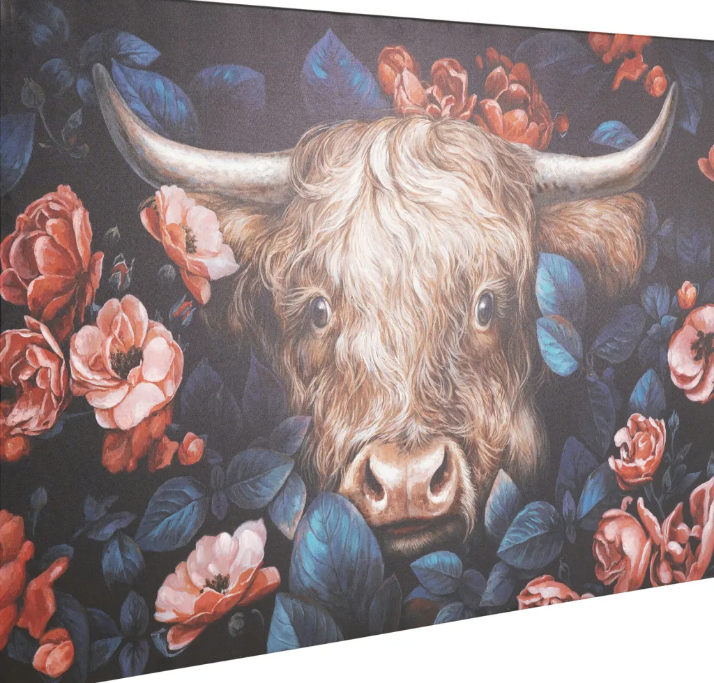 yak_in_flower_canvas_tauluxcm_1.webp Taulut>KARE Design Yak In Flower Canvas Taulu140x90cm