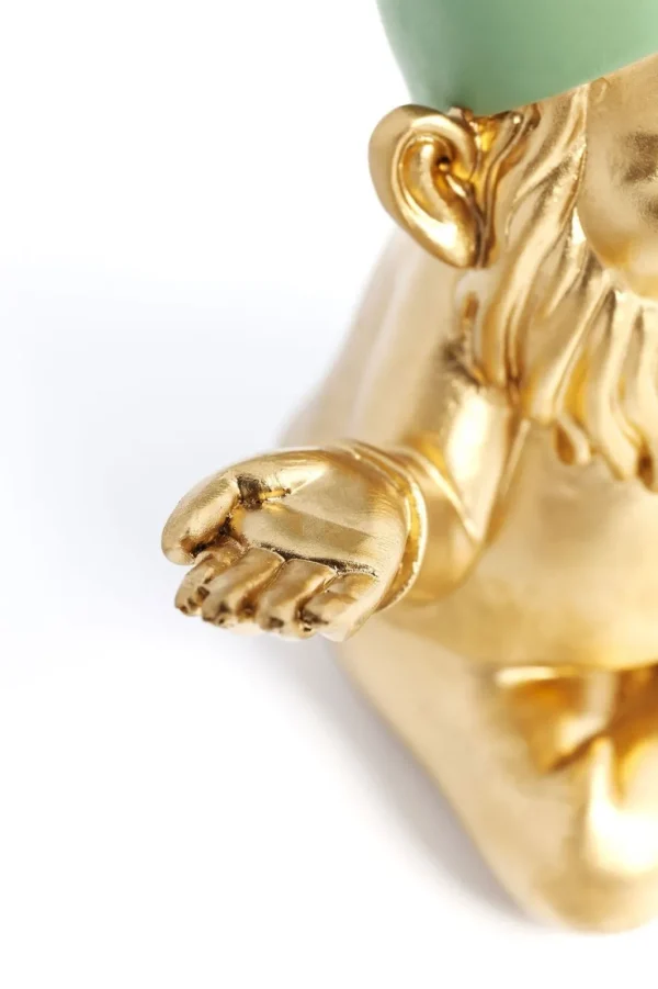 Koriste-Esineet>KARE Design Zwerg Meditation Tonttu - Kulta, Vihreä 19cm